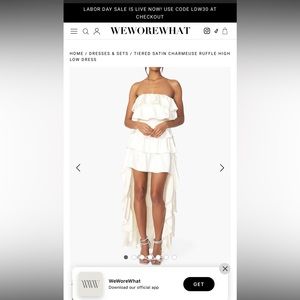 WE WORE WHAT SATIN TIERED HIGH LOW DRESS